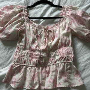 Francesca's Collections Pink and White Camisole